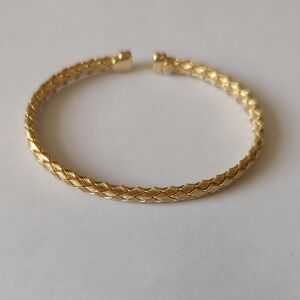 Elegant Gold Tone Sterling Silver Braided Bracelet